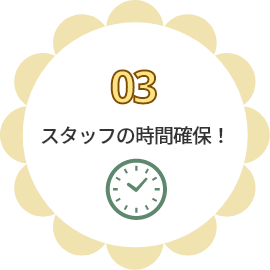 03 スタッフの時間確保！